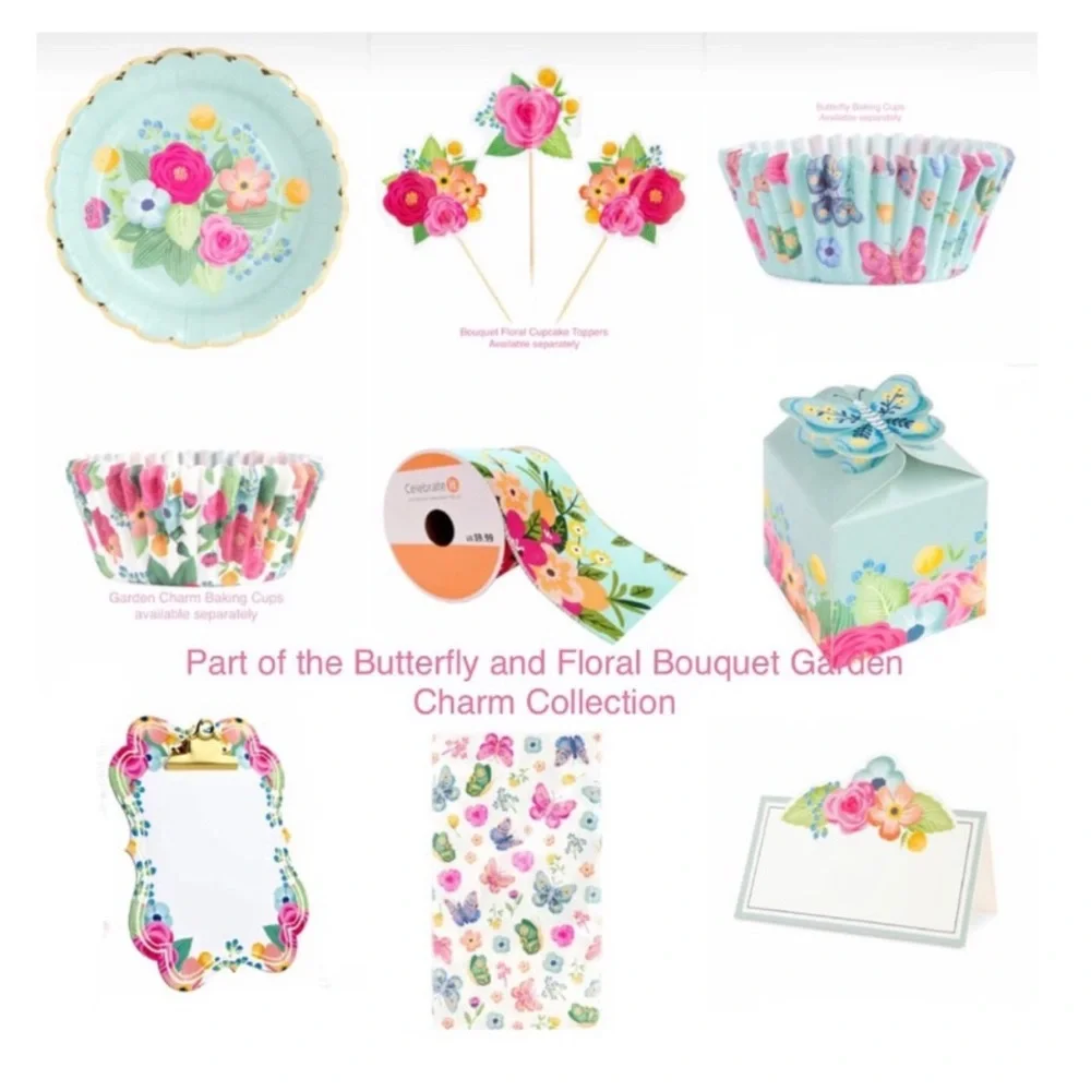 Celebrate It Floral Butterfly Guest Towels Paper Napkins, 24ct